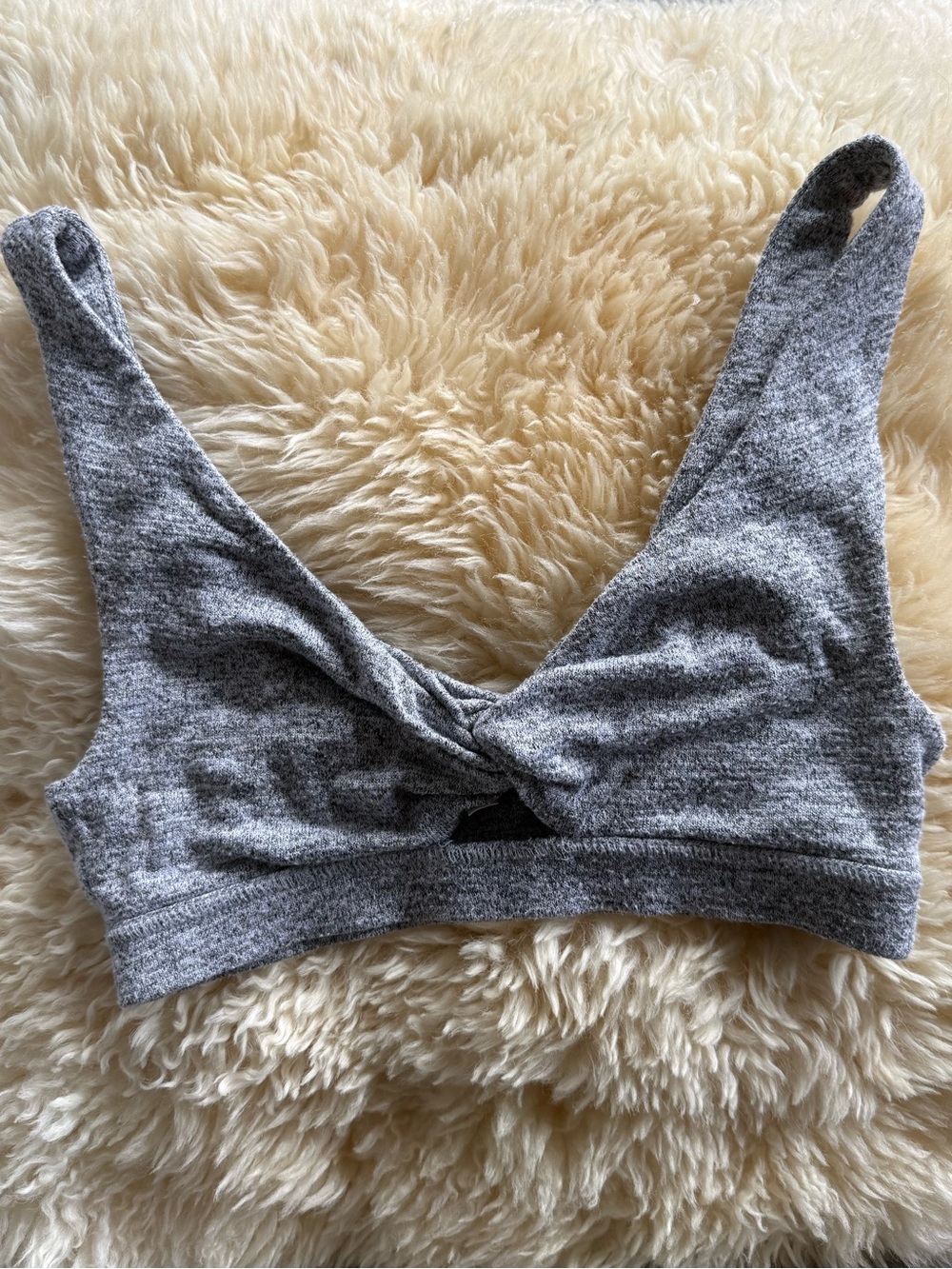 Wilfred Free Grey Twist-Front Knit Bralette